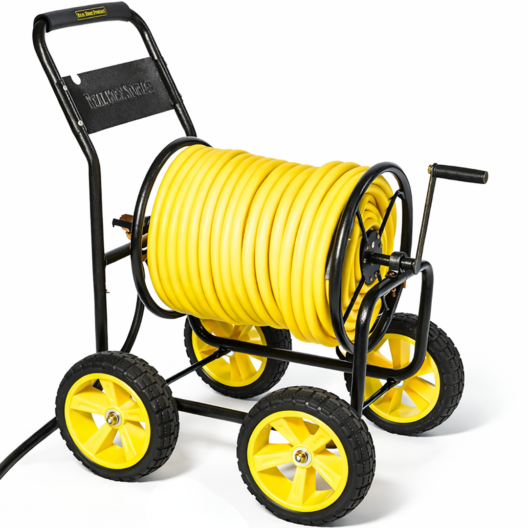4 wheel heavy duty hose reel cart